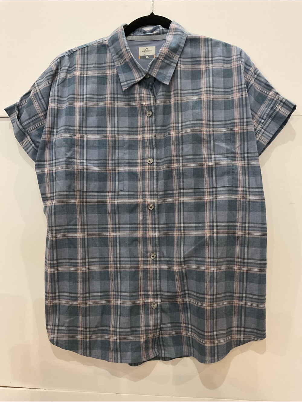 NWOT Ridgecut Blue Plaid Short Sleeve Button-Down Shirt